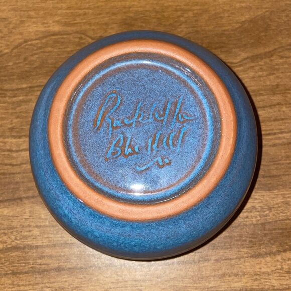 Vintage RACKLIFFE Pottery Blue Hill Maine Blueberry Jelly Dish And Lid - Picture 8 of 14